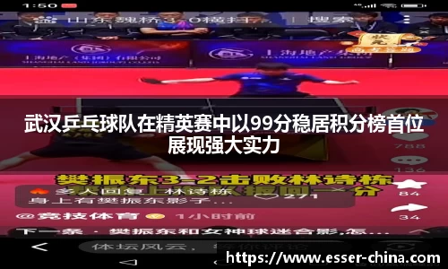 武汉乒乓球队在精英赛中以99分稳居积分榜首位展现强大实力